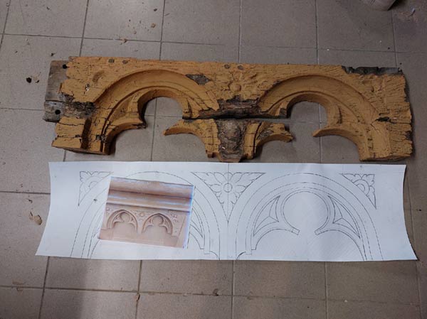 reconstruction du panneau selon modèle original